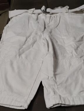 Men's White Cargo Shorts with Utility Pockets